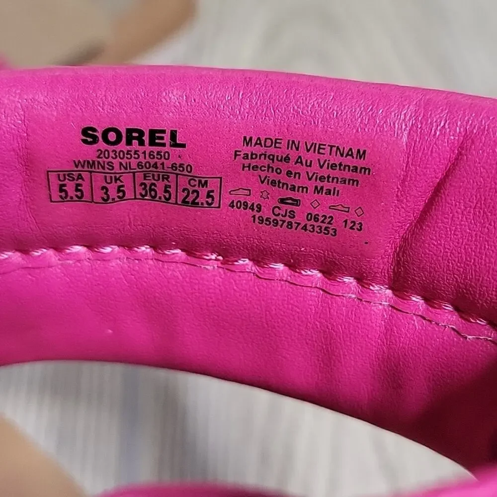 Sorel Ella II Puff Slide Fuchsia Fizz Sandal Womens Size 5.5 NEW